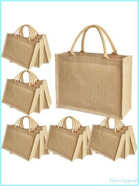 15PC Jute Burlap Tote Bags Waterproof Bridesmaid Gift Handbags